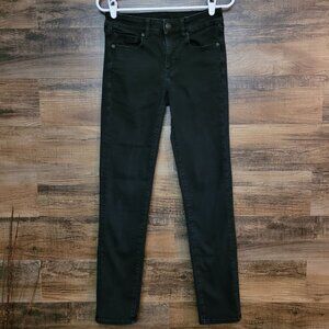 American Eagle Jeans 4 L Skinny Low Rise Next Level Stretch Black Wash Denim